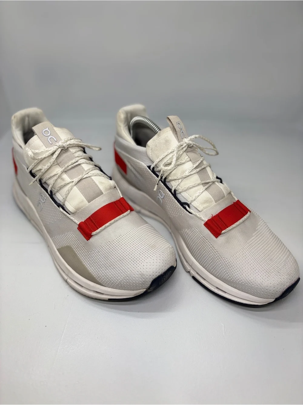 On Running Cloudnova White Red Sneakers Men’s 11.5 EU 46 Athletic Running Shoes